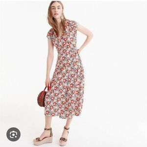 J. Crew Mercantile Wrap Midi Dress in Floral, size Medium